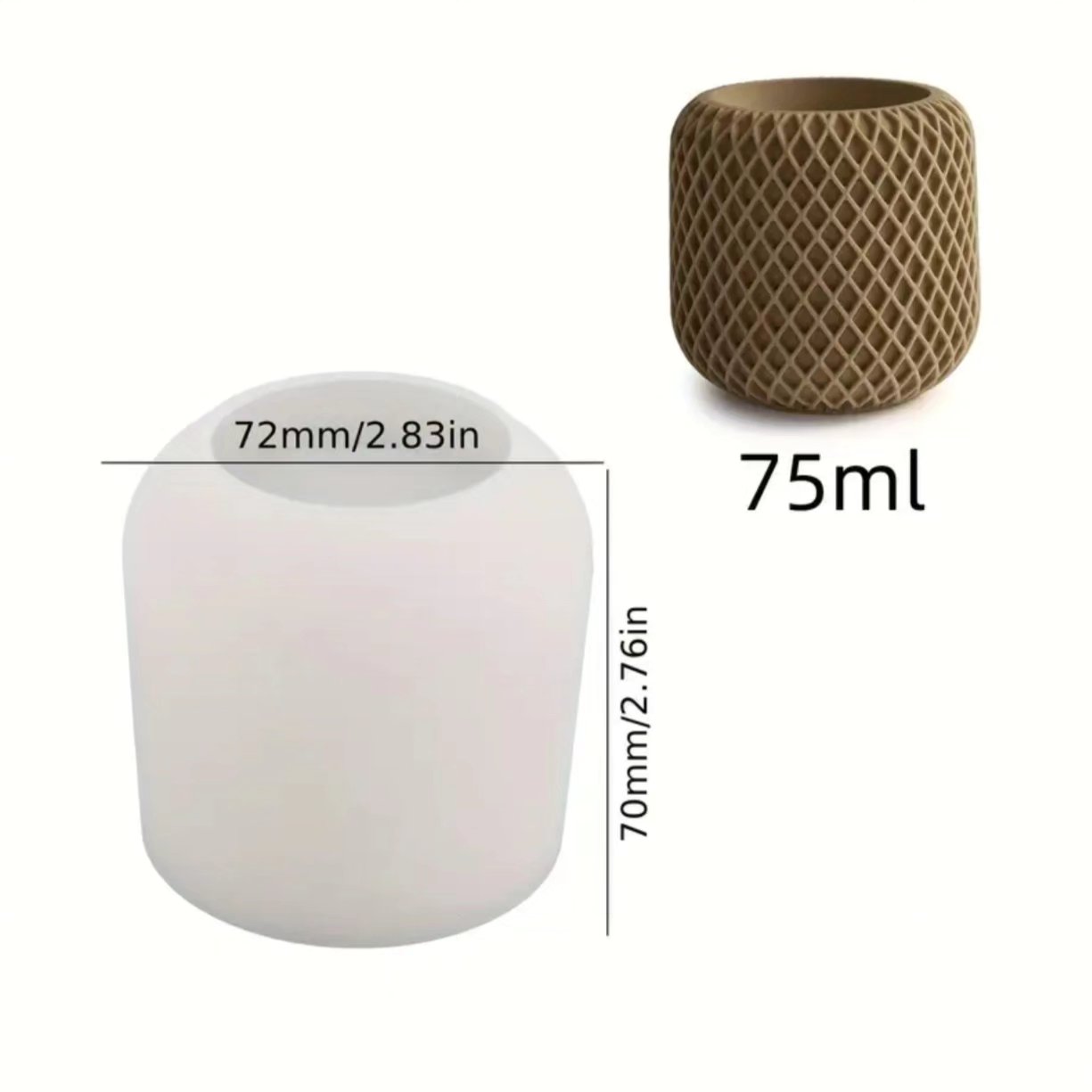 Diamond Lattice Silicone Candle Mould – Cylinder Container Mould
