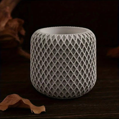 Diamond Lattice Silicone Candle Mould — finished candle | Bloom Creations India