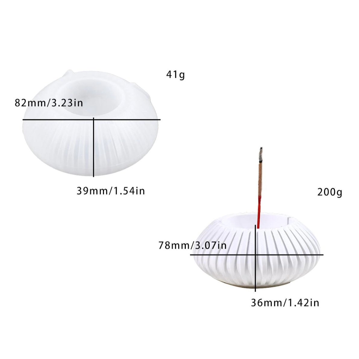Bloom Creations White Ceramic Incense Holder & Candle Stand Set for Home Decor - Modern Minimalist Design for Aromatherapy, Pooja, Relaxation, Living Room