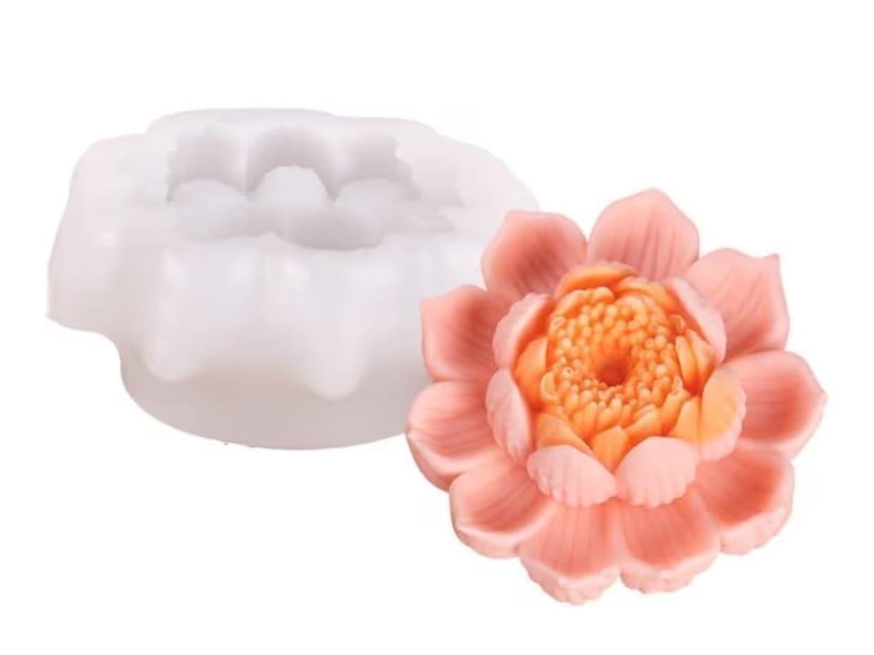 Lotus Chrysanthemum Flower Silicone Candle Mould | 8cm Wax & Soap Mould
