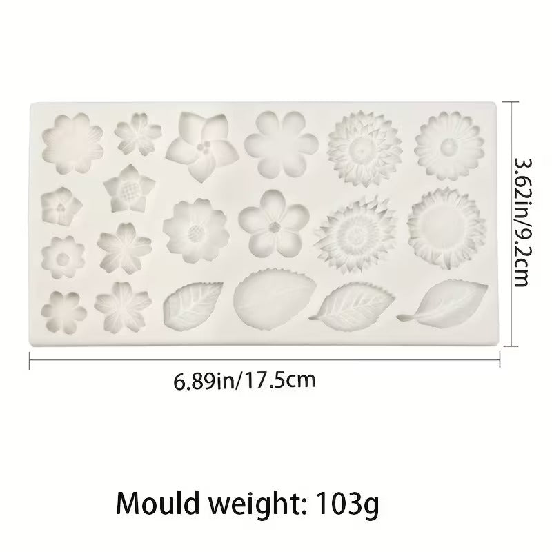 20 Cavity Flower & Leaf Petal Mould
