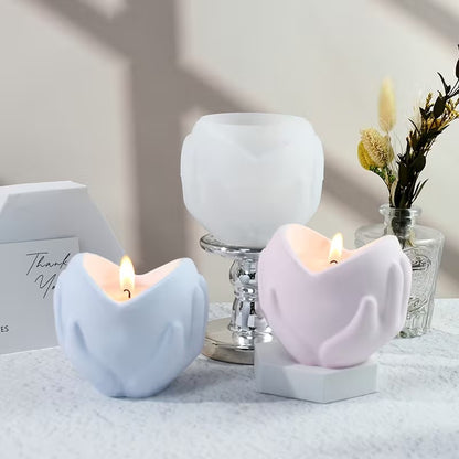 Heart Hands Candle Mold Silicone for DIY Crafting, Handmade Soap Making, Resin Art, Aromatherapy Wax, Home Decor & Gifting Projects