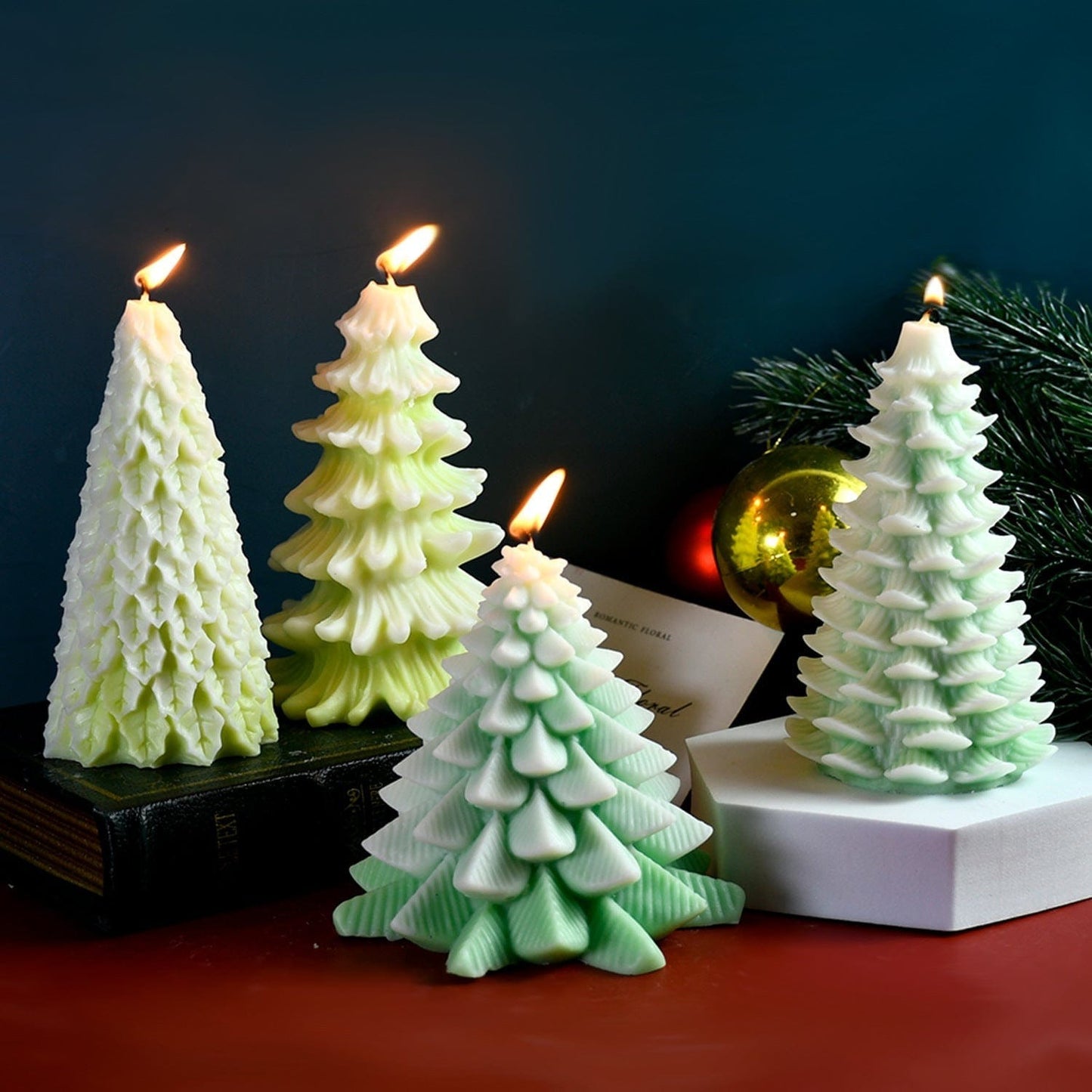 Large Christmas Tree Silicone Candle Mould – 3D Festive Tree Wax & Resin Mould