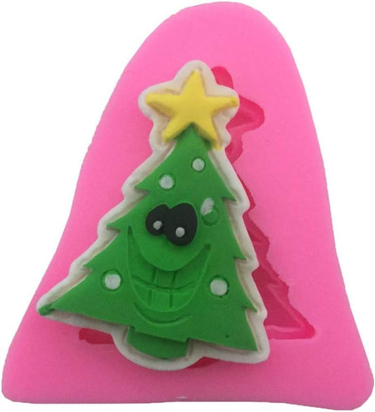 Christmas tree fondant silicone mold for festive cake, candle, and chocolate decor