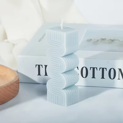 Wavy S-Shape Pillar Candle Silicone Mould