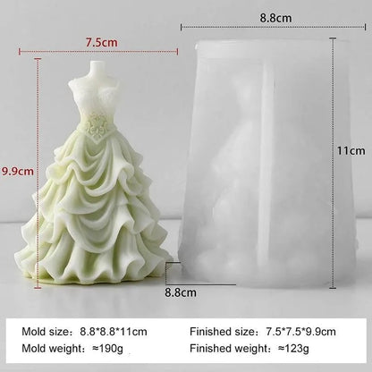 Bridal Gown Candle Silicone Mould – Wedding Dress Shape