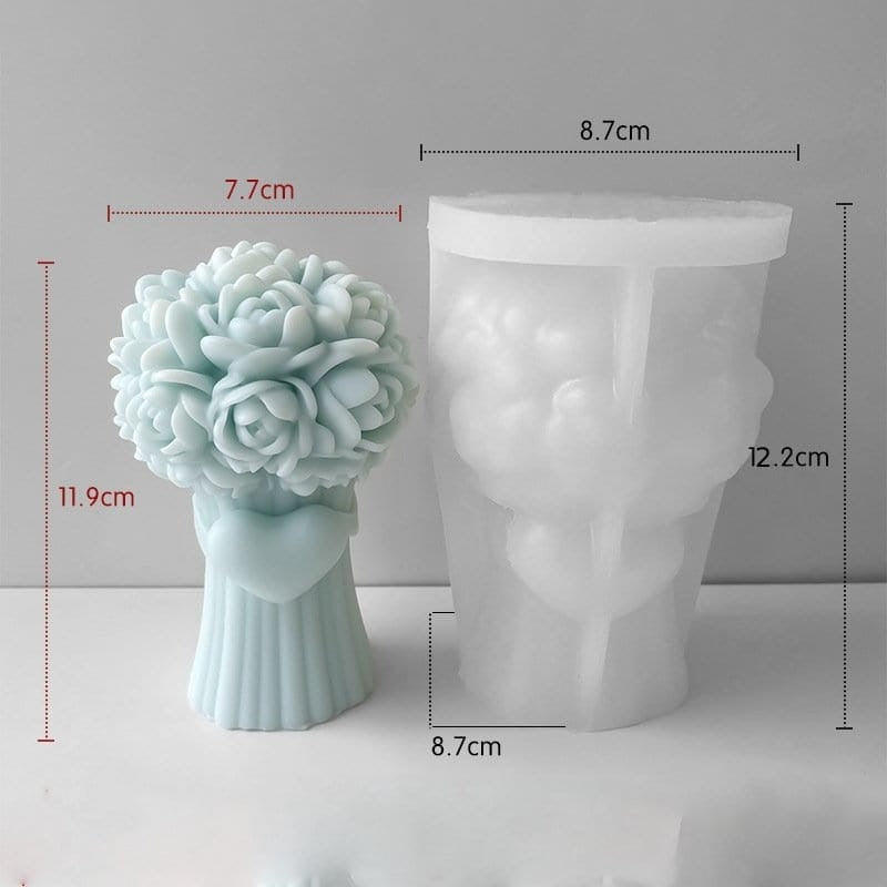 Rose Bouquet Silicone Candle Mould | Flower Soap & Resin Mould