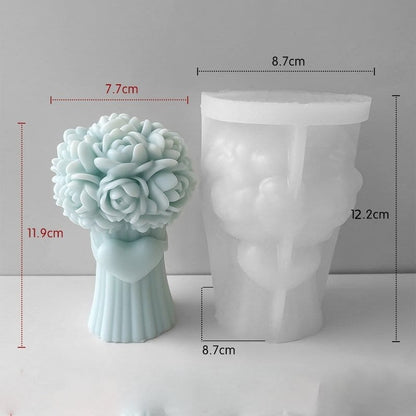 Rose Bouquet Silicone Candle Mould | Flower Soap & Resin Mould