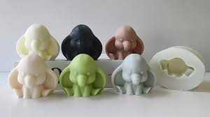 Bloom Creations baby elephant silicone mold for resin, soap, candle, and chocolate