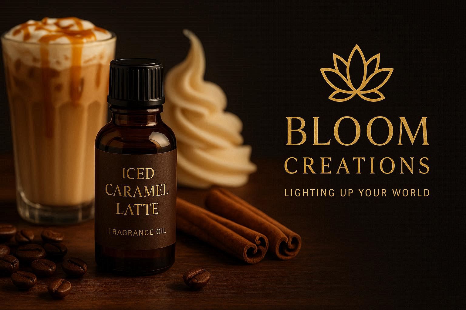 Iced Caramel Latte fragrance oil 100ml for candle making — sweet gourmand scent
