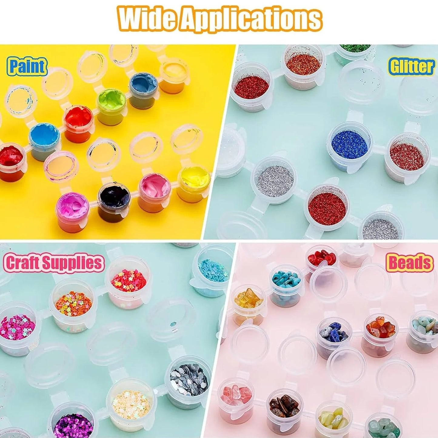 Empty Paint Pot Strips — 60 Pots (6×10 Strips) 3ml Candle Dye Storage Containers
