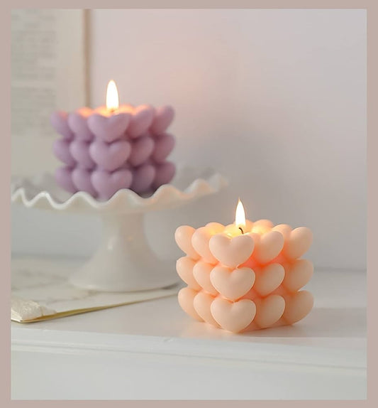 Love Rubik's Cube silicone candle mould for novelty geometric candles