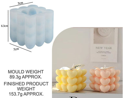 Love Rubik's Cube Silicone Candle Mould | Geometric Heart Cube Mould