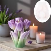 3D Tulip Bouquet Candle Silicone Mold | Floral Wax & Soap Mold 8.8cm