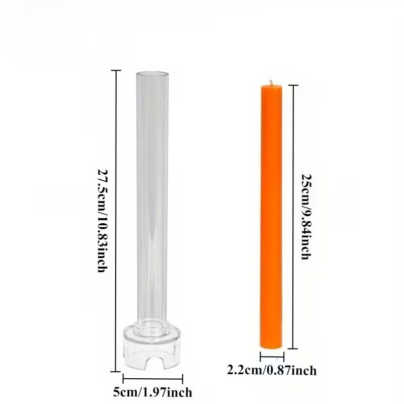 Clear Plastic Taper Candle Mold 25cm — use case | Bloom Creations India
