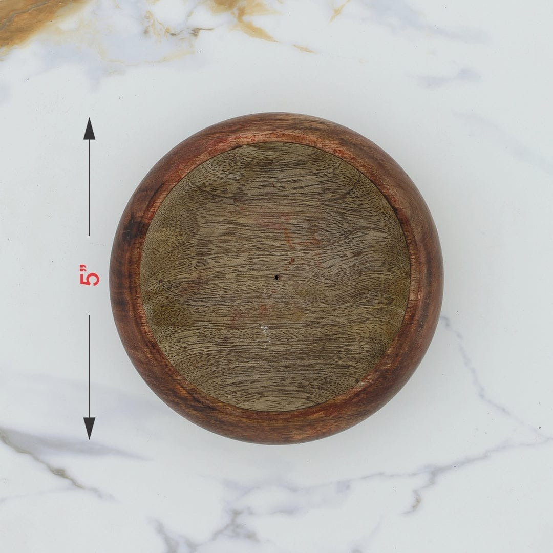 Wooden Candle Round Curve Bowl