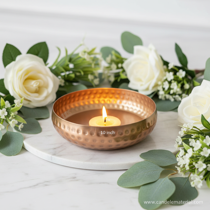 Hammered Copper Bowl Candle Hero