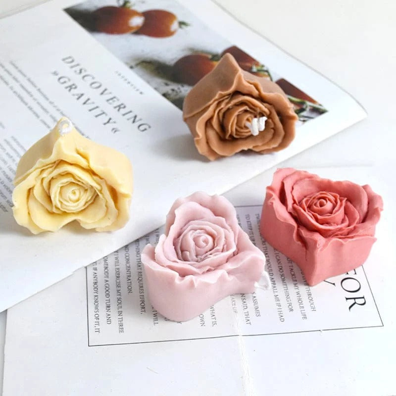 Open Rose Silicone Candle Mould – 6.7×6.5cm