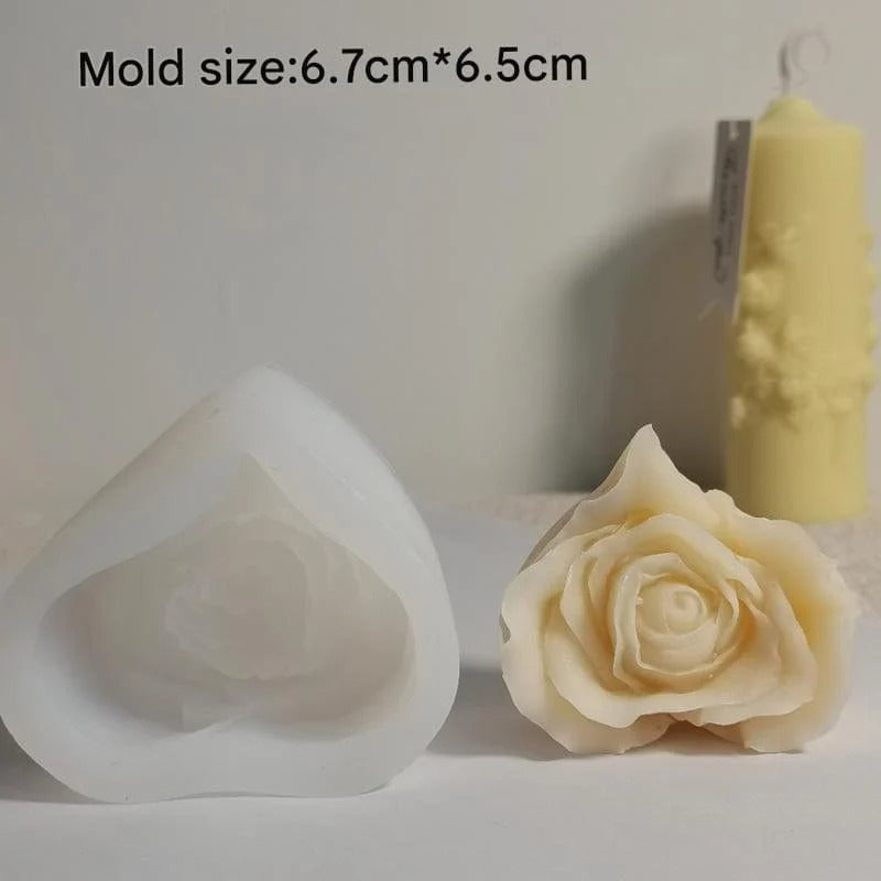 Open Rose Silicone Candle Mould – 6.7×6.5cm