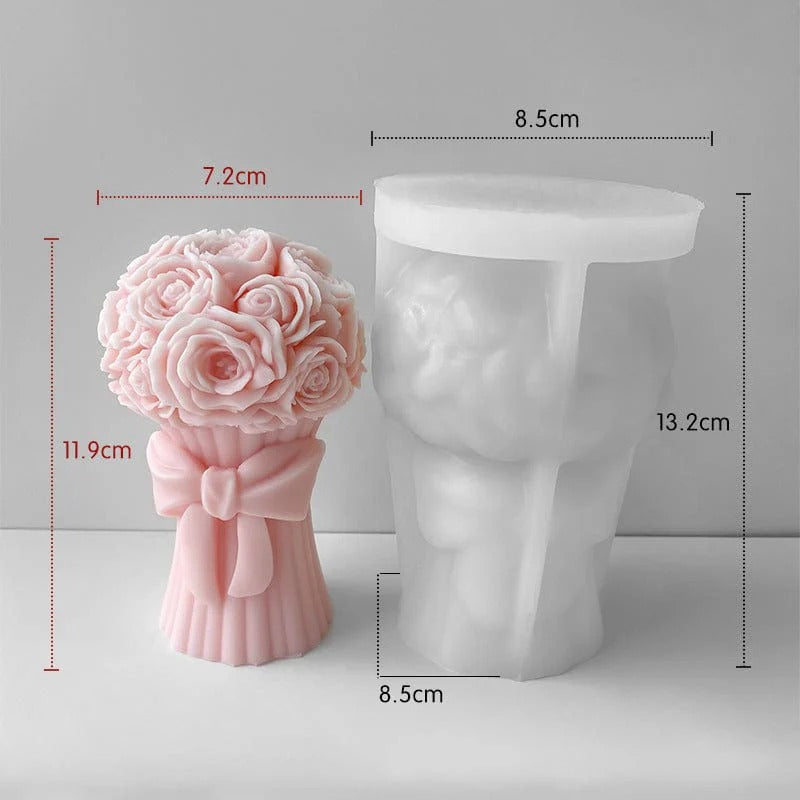 Rose Bouquet Silicone Candle Mould | Flower Soap & Resin Mould
