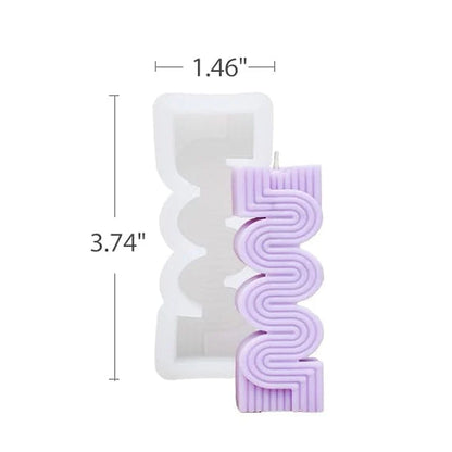 Wavy S-Shape Pillar Candle Silicone Mould