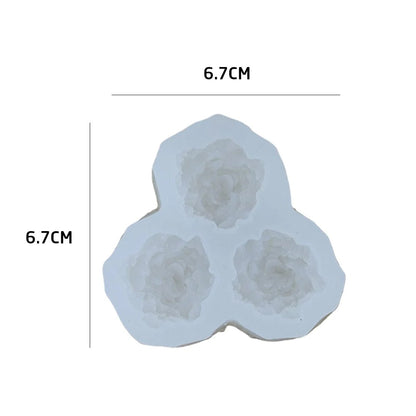 3 Cavity 3D Flower Candle Mould