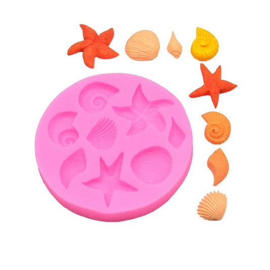 Bloom Creations 9-in-1 seashell silicone mold for cake, fondant, resin, and clay craft