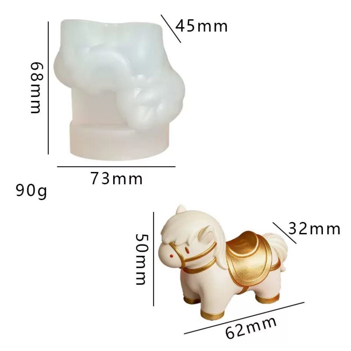 Mini Horse Figurine Silicone Mold — finished figurine | Bloom Creations India