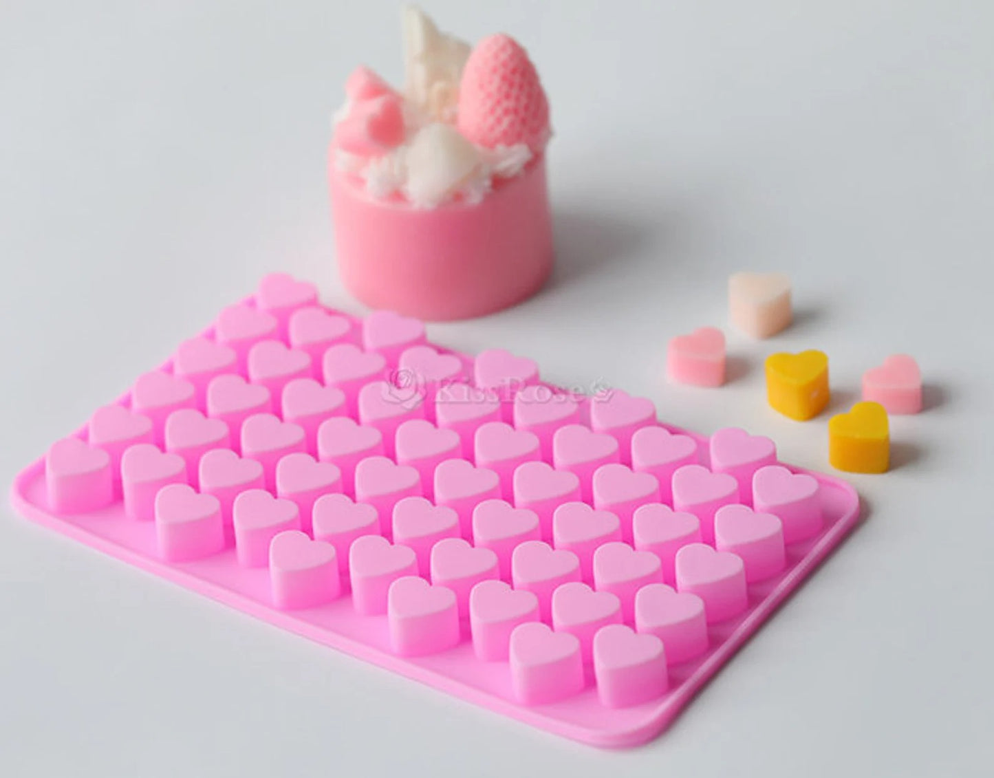 55 Cavity Mini Heart Silicone Mould | Heart Bead Resin & Candle Mould