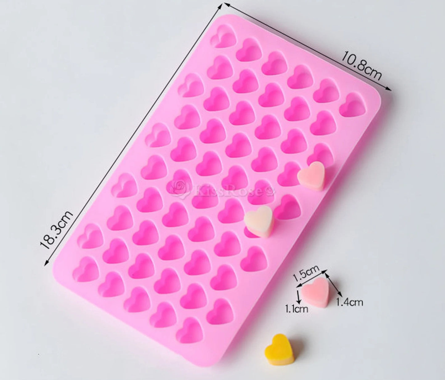 55 Cavity Mini Heart Silicone Mould | Heart Bead Resin & Candle Mould
