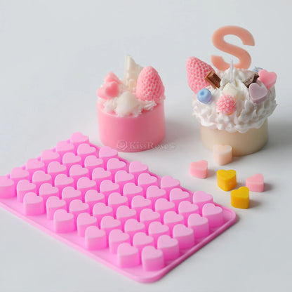 55 Cavity Mini Heart Silicone Mould | Heart Bead Resin & Candle Mould