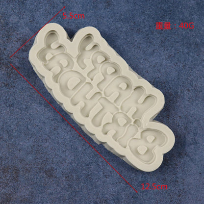 Bloom Creations Happy Birthday Silicone Mold for Fondant, Chocolate, Cake Decorating, Gumpaste, Resin, Clay & Craft Projects, Non-Stick Reusable Baking Tool for Celebrations