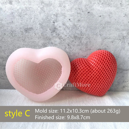 3D Woven Love Heart Silicone Mould | Mousse Cake, Candle & Chocolate Mould | A, B, C