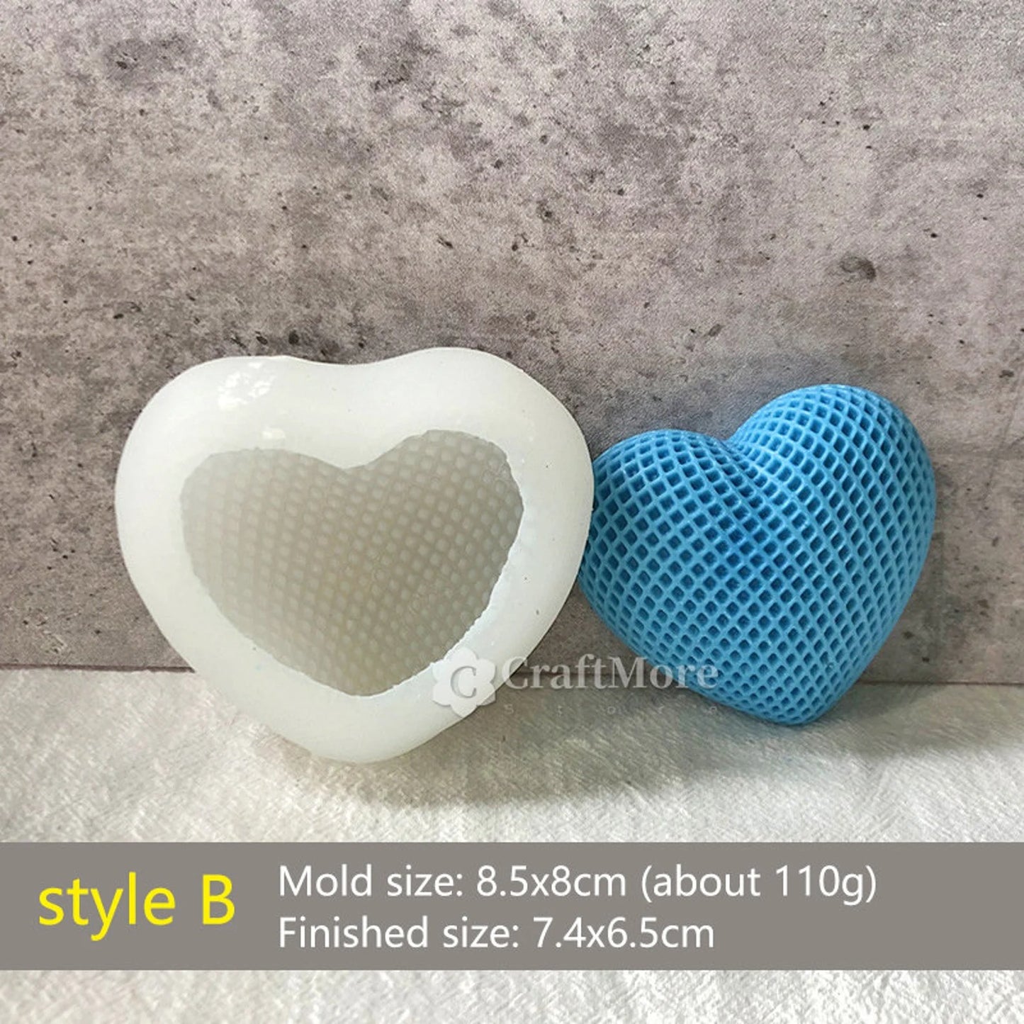 3D Woven Love Heart Silicone Mould | Mousse Cake, Candle & Chocolate Mould | A, B, C