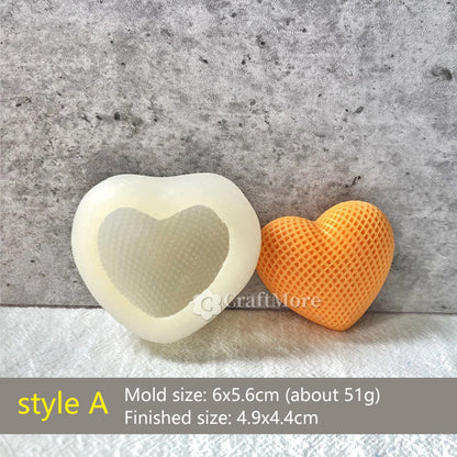 3D Woven Love Heart Silicone Mould | Mousse Cake, Candle & Chocolate Mould | A, B, C
