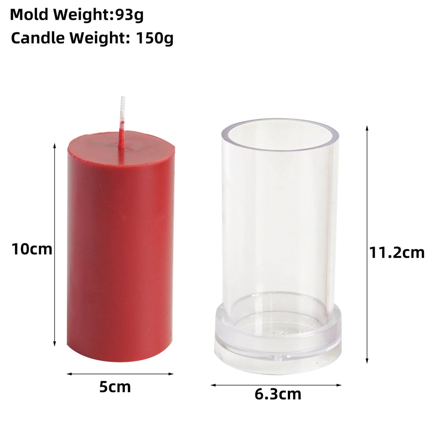 Candle Mold DIY Soy wax beewax Handmade Wedding candle Molds , DIY Acrylic Cylindrical Candle Molds for candles Making