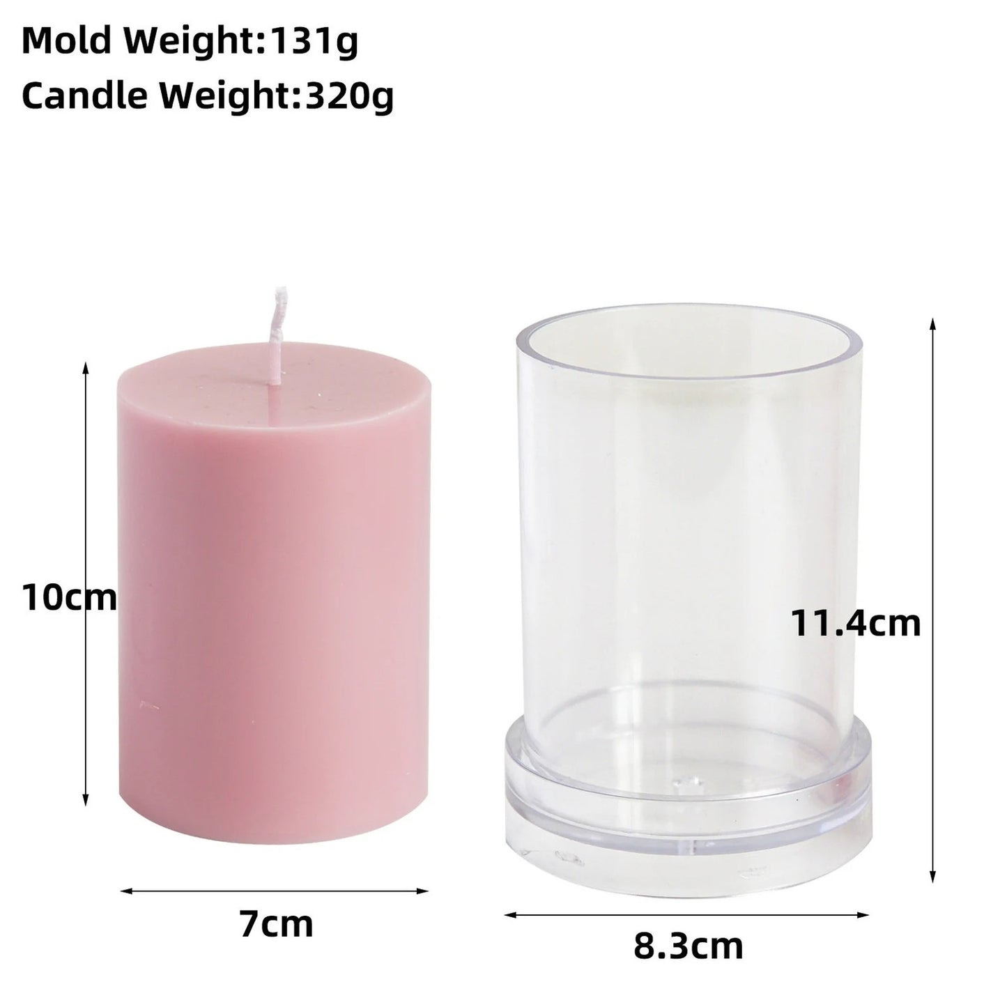 Candle Mold DIY Soy wax beewax Handmade Wedding candle Molds , DIY Acrylic Cylindrical Candle Molds for candles Making
