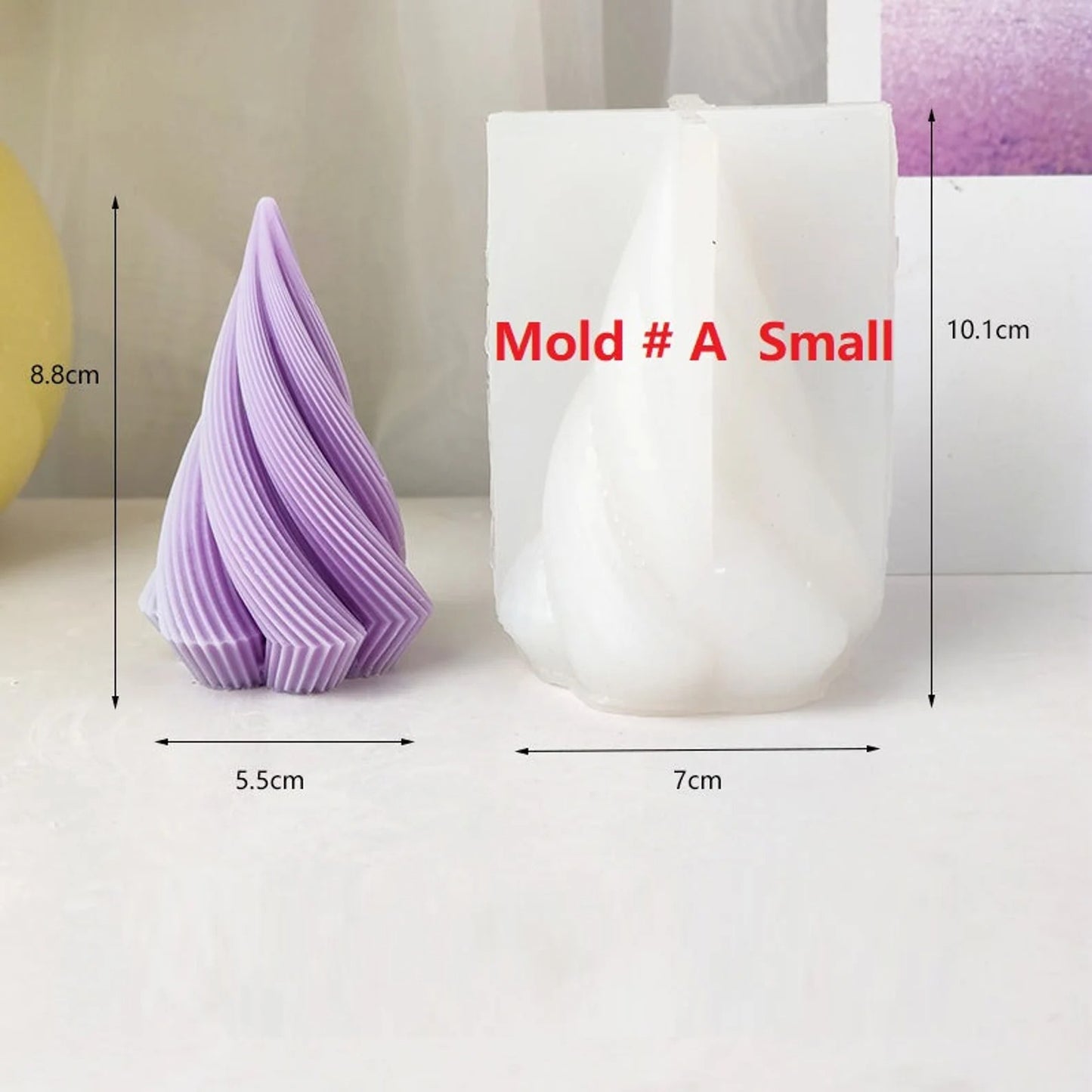 Spiral Cone Silicone Candle Mould | Twisted Cone Candle & Resin Mould