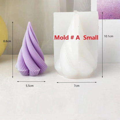 Spiral Cone Silicone Candle Mould | Twisted Cone Candle & Resin Mould