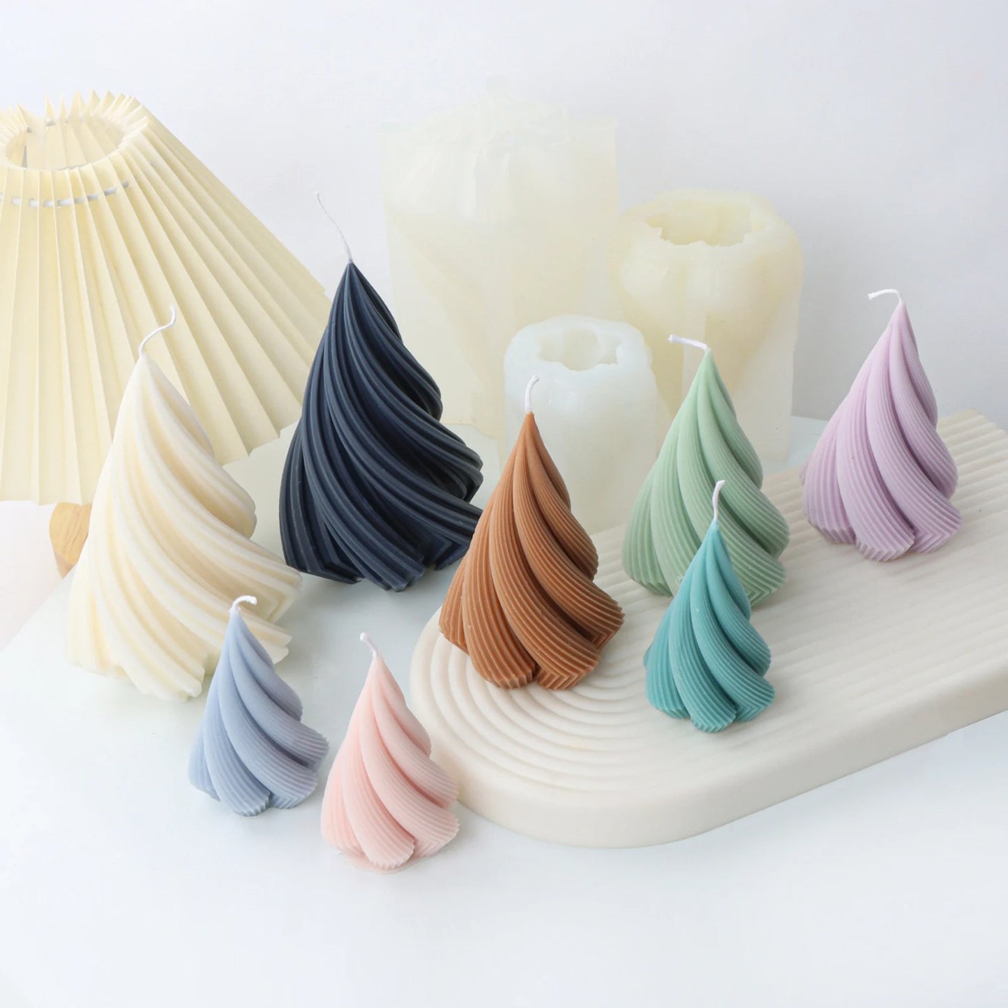 Spiral Cone Silicone Candle Mould | Twisted Cone Candle & Resin Mould