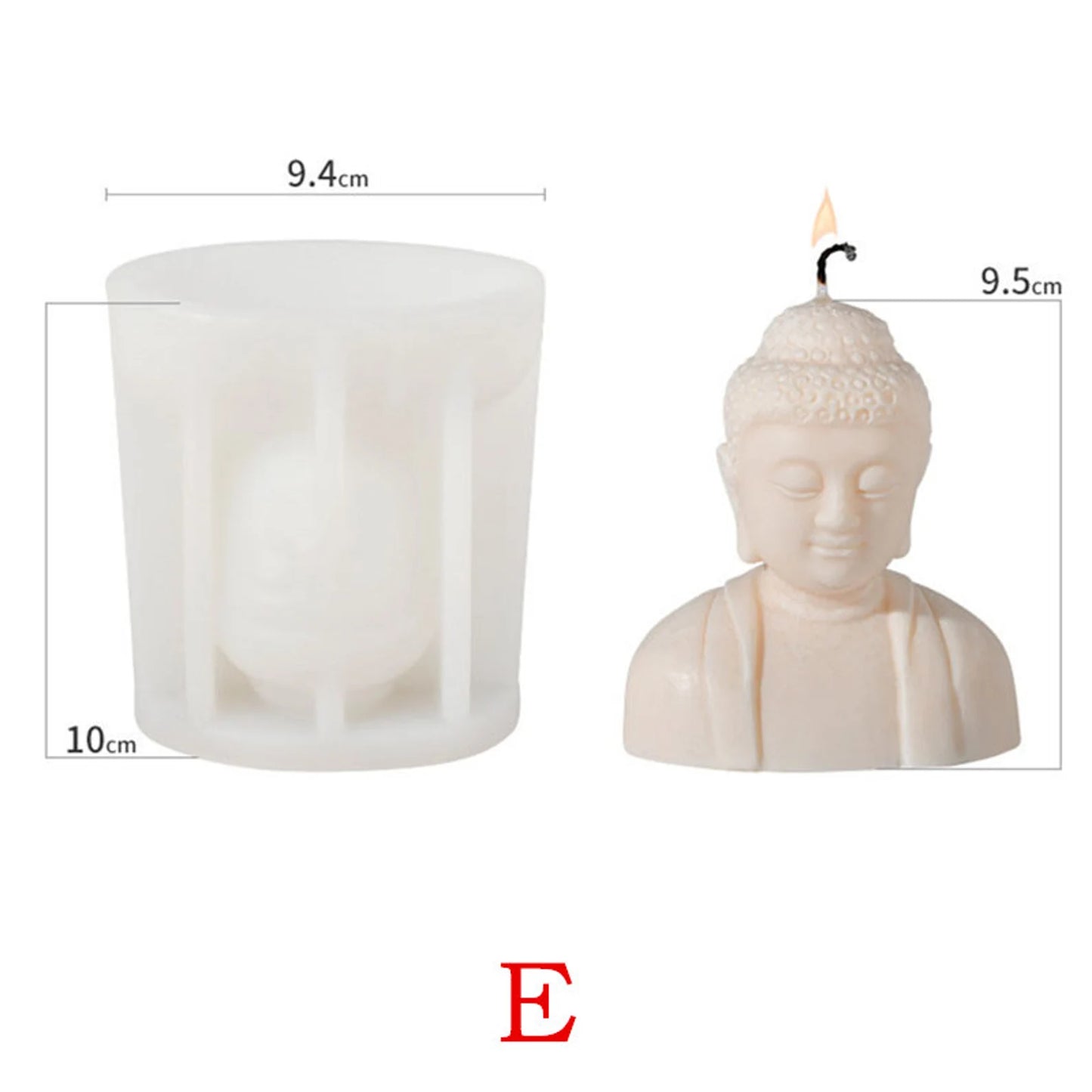 Buddha Face Silicone Mould – Epoxy Resin Buddhist Candle & Aromatherapy Plaster Mould