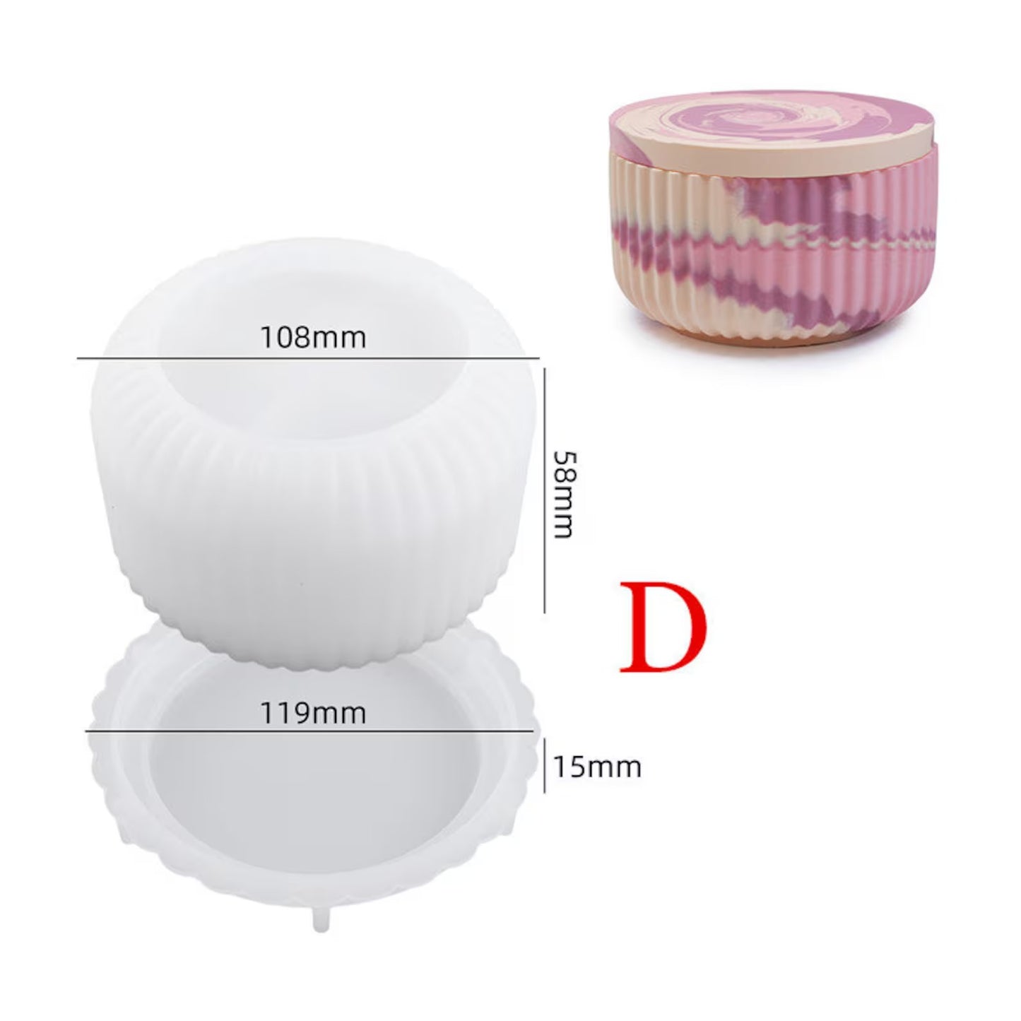 Silicone Storage Box Mold with Lid – Candle, Soap & Resin Jar Mould (4 Styles)
