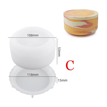 Silicone Storage Box Mold with Lid – Candle, Soap & Resin Jar Mould (4 Styles)