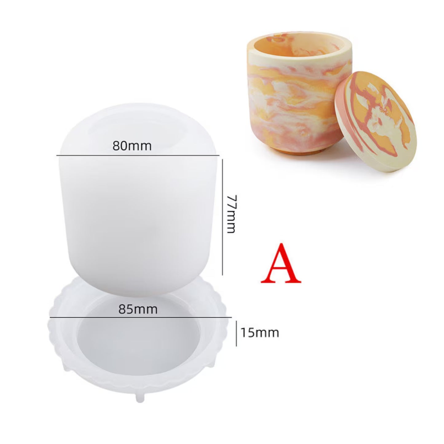Silicone Storage Box Mold with Lid – Candle, Soap & Resin Jar Mould (4 Styles)