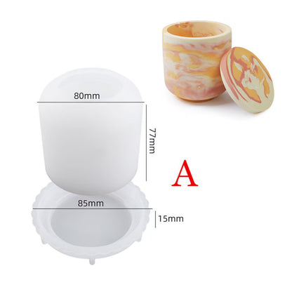 Silicone Storage Box Mold with Lid – Candle, Soap & Resin Jar Mould (4 Styles)