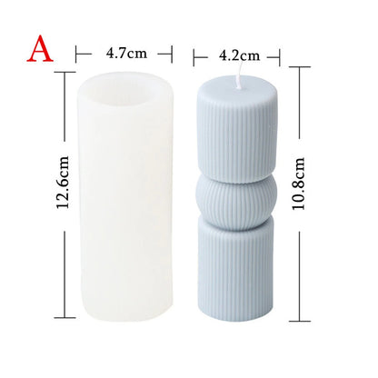 Ribbed Pillar Candle Silicone Mould – Roman Striped Sculpture Wedding Aesthetic Decor ₹240