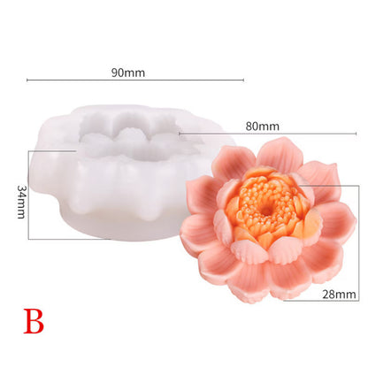 Lotus Chrysanthemum Flower Silicone Candle Mould | 8cm Wax & Soap Mould