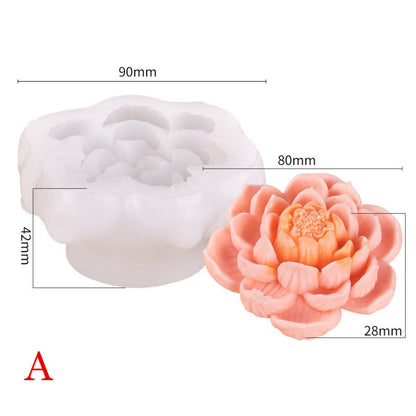 Lotus Chrysanthemum Flower Silicone Candle Mould | 8cm Wax & Soap Mould