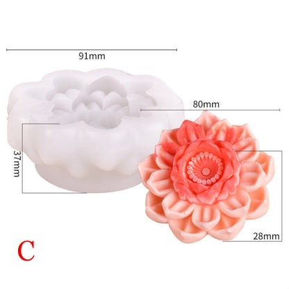 Lotus Chrysanthemum Flower Silicone Candle Mould | 8cm Wax & Soap Mould