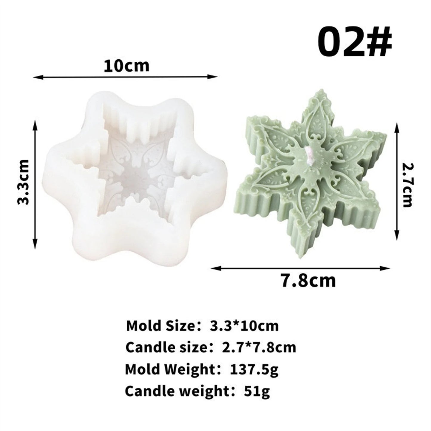 Snowflake Silicone Candle Mould – Christmas Aromatherapy & Plaster Decoration Mould